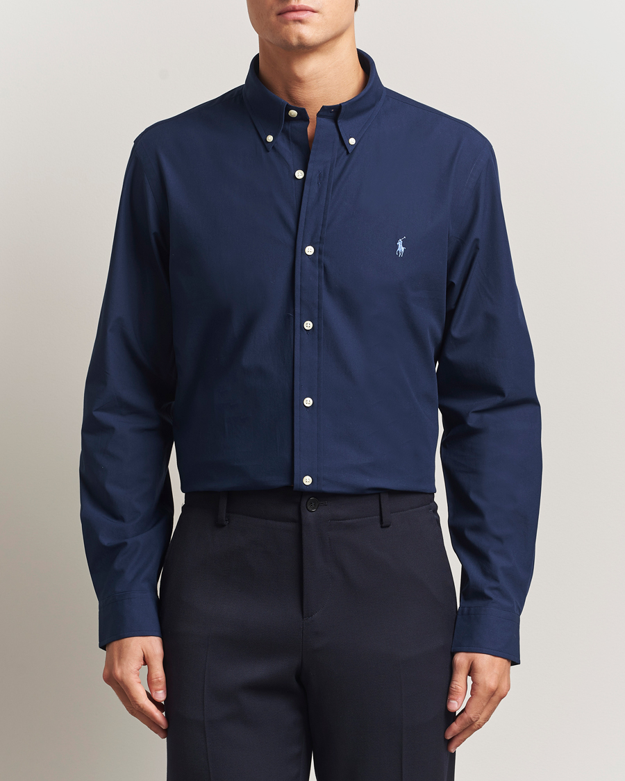 Hombres | Camisas | Polo Ralph Lauren | Custom Fit Stretch Poplin Shirt Newport Navy
