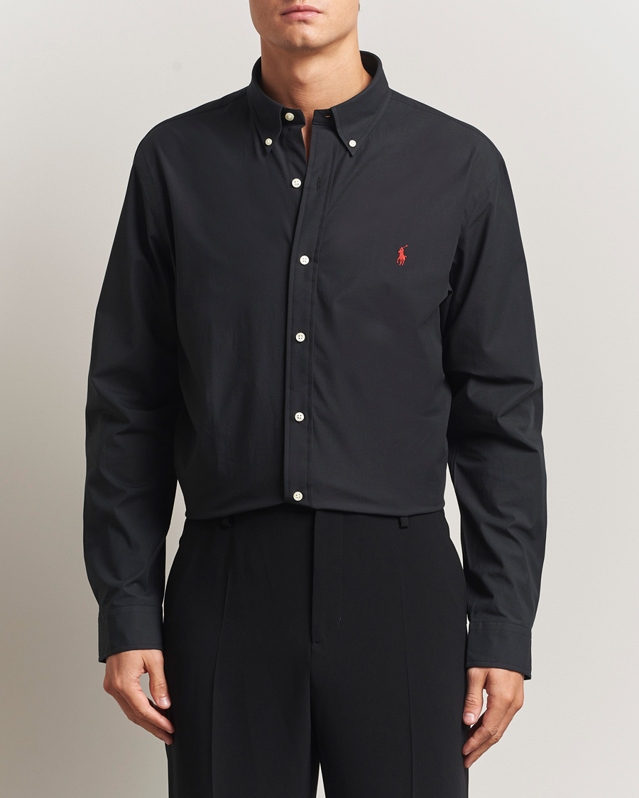 Hombres | Camisas | Polo Ralph Lauren | Custom Fit Stretch Poplin Shirt Polo Black