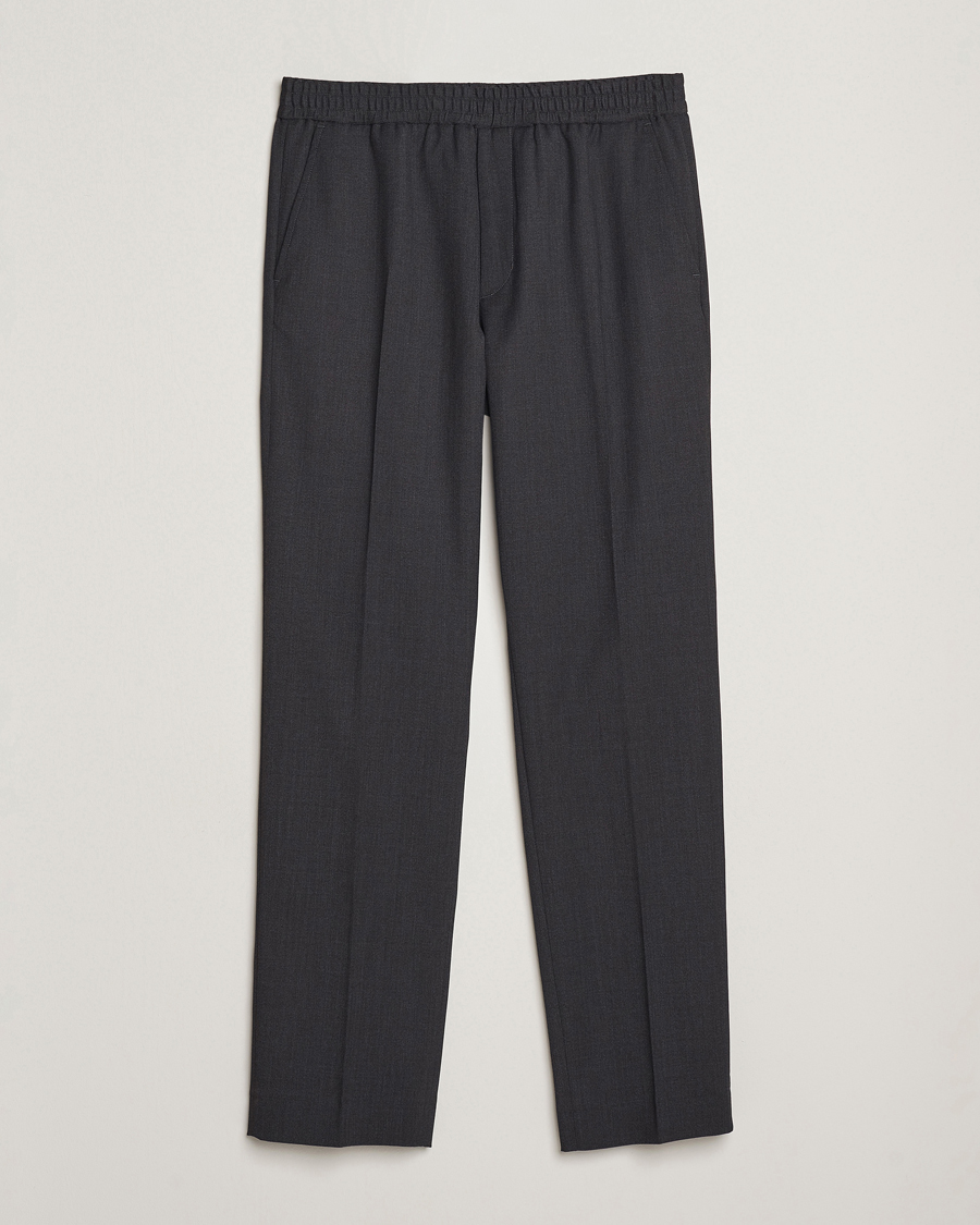 Hombres | Pantalones | Filippa K | Theo Relaxed Wool Trousers Mid Grey