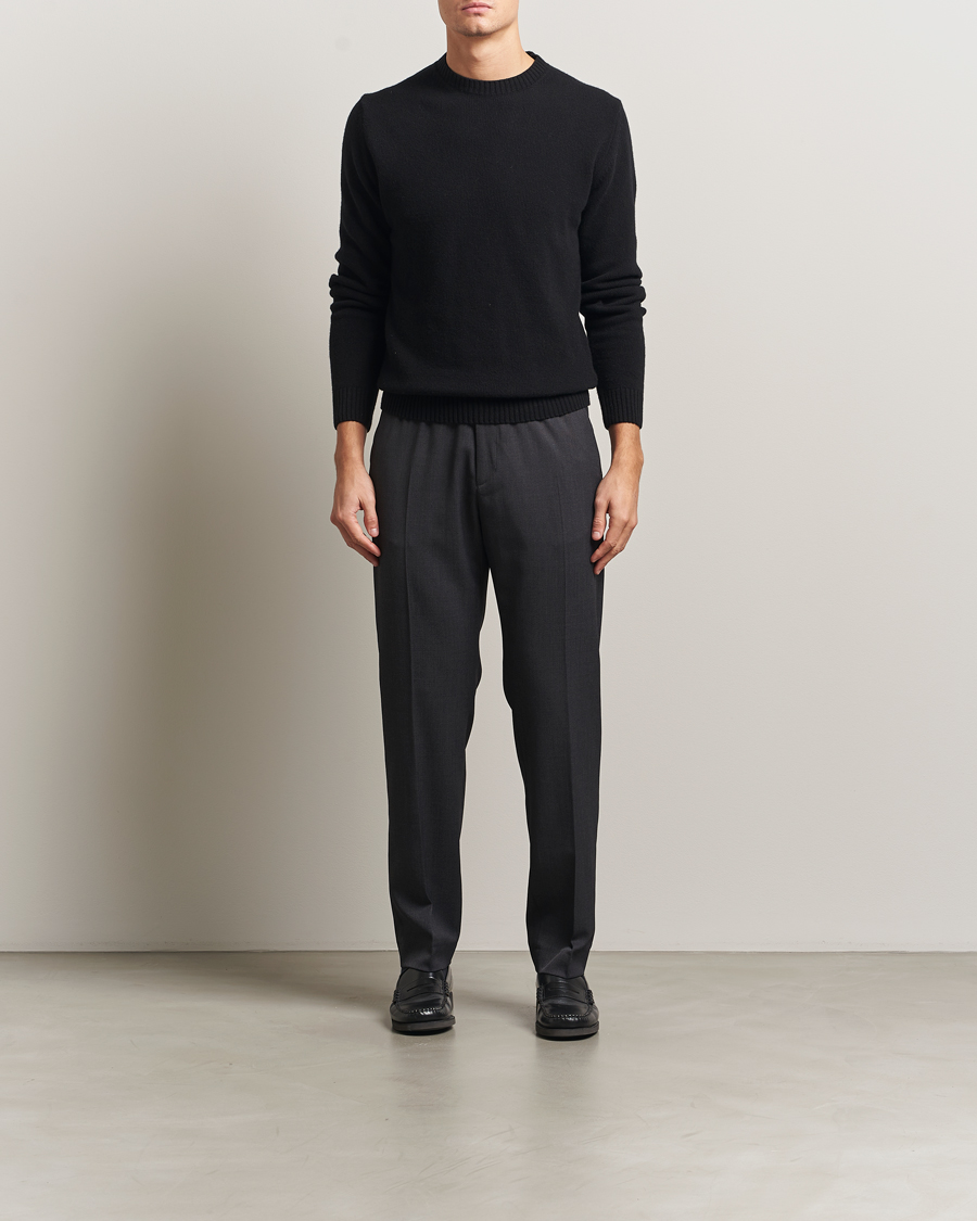 Hombres | Pantalones | Filippa K | Theo Relaxed Wool Trousers Mid Grey