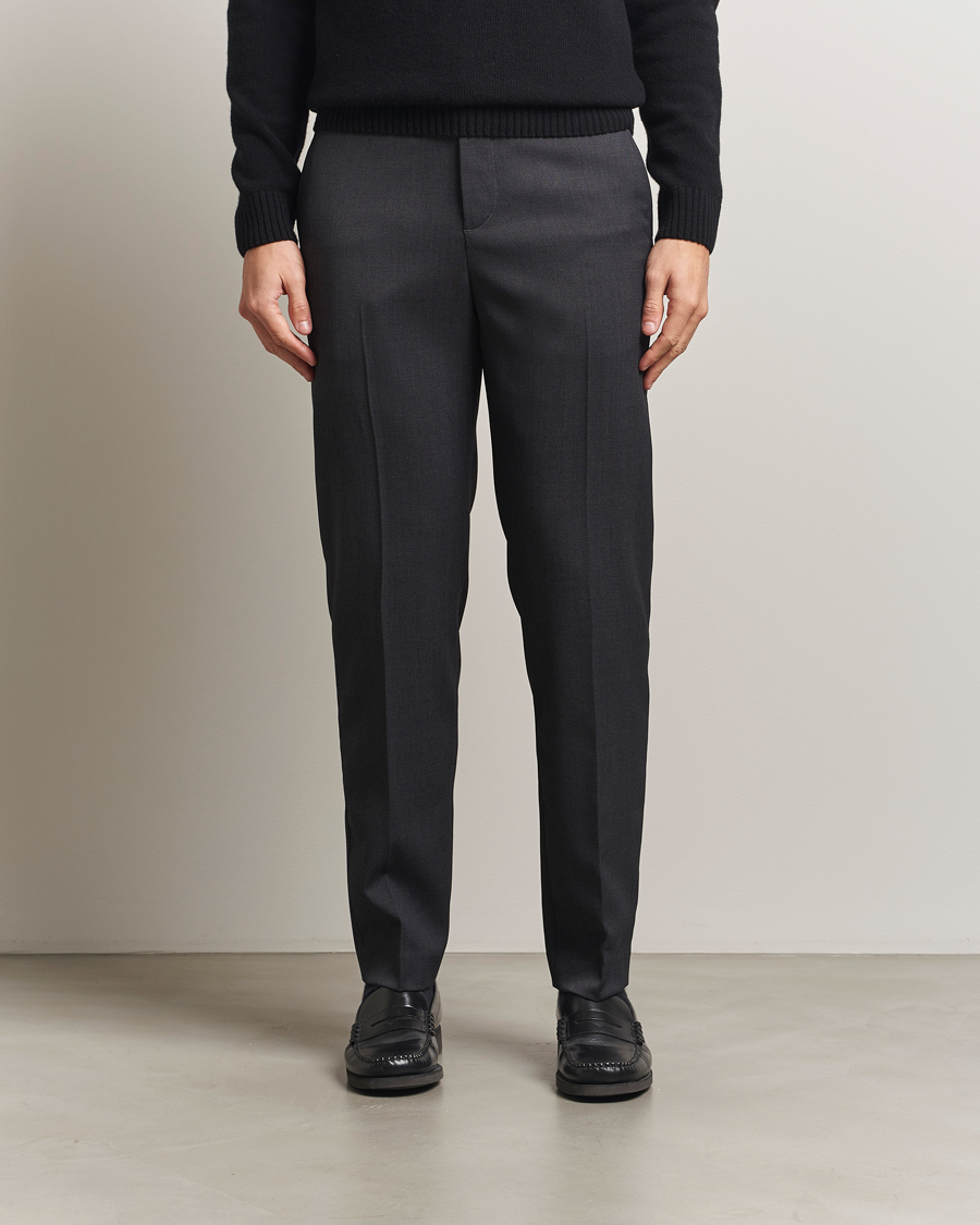 Hombres | Pantalones | Filippa K | Troy Tailored Drawstring Trousers Mid Grey