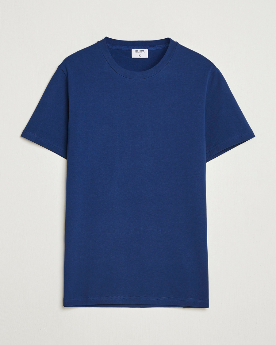 Hombres | Camisetas | Filippa K | Soft Lycra T-Shirt Royal Navy