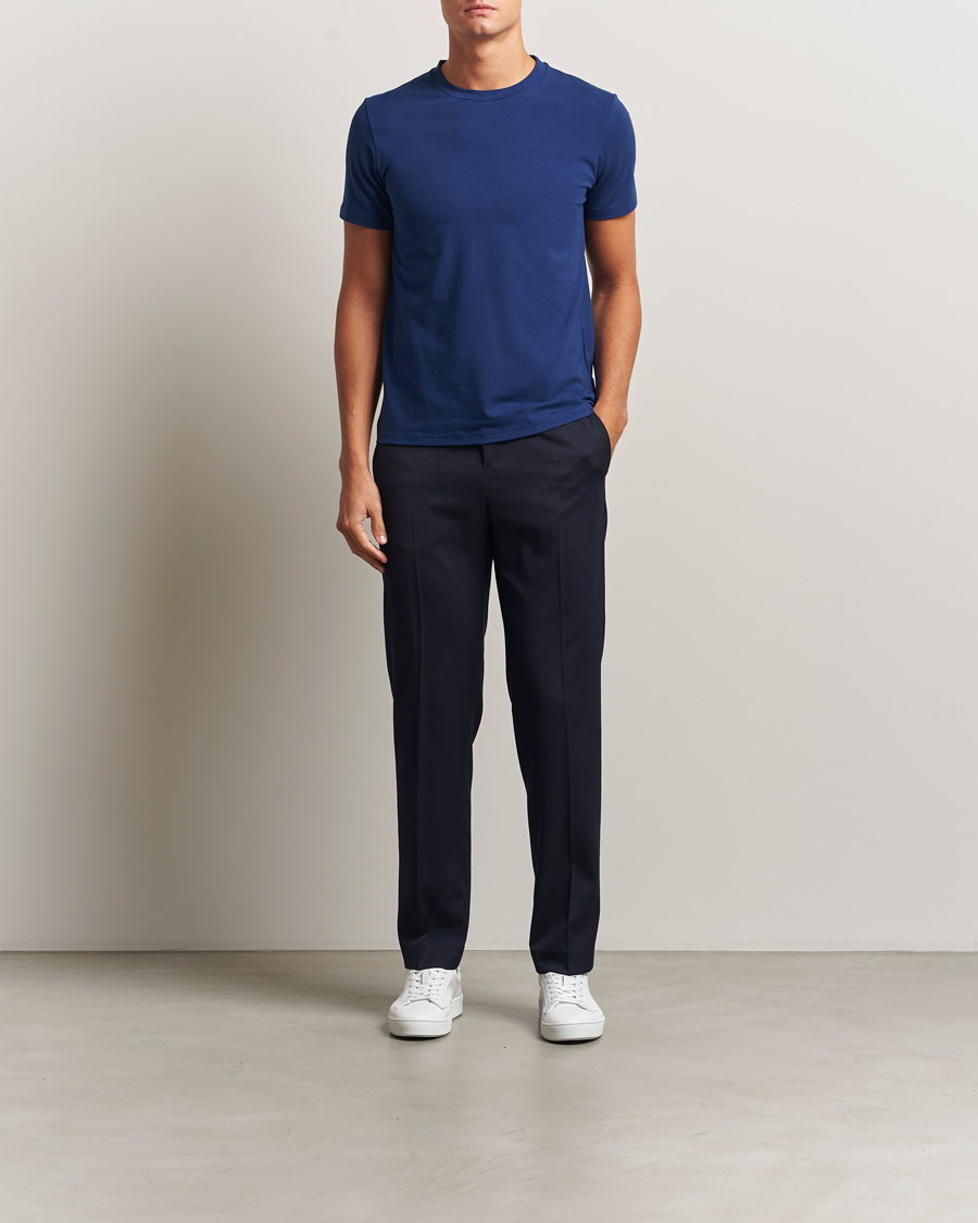 Hombres | Camisetas | Filippa K | Soft Lycra T-Shirt Royal Navy