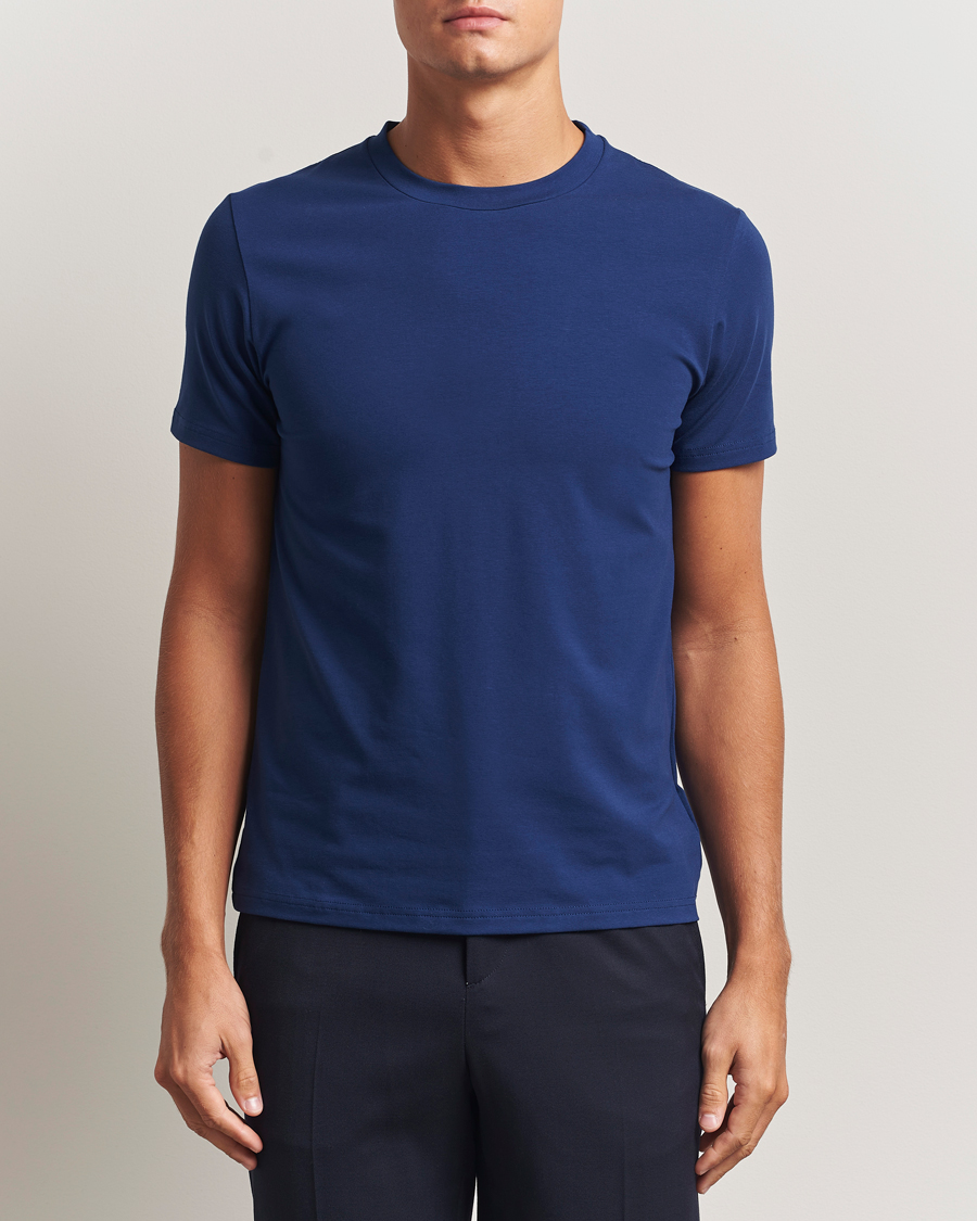 Hombres | Camisetas | Filippa K | Soft Lycra T-Shirt Royal Navy