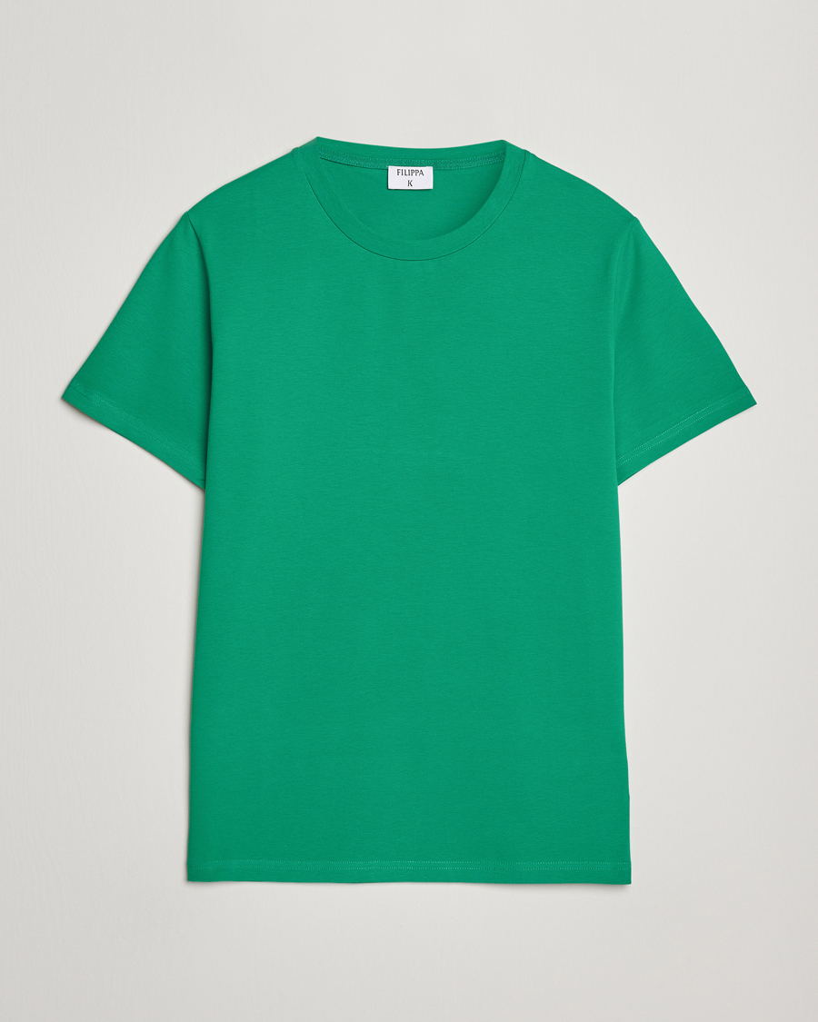 Hombres | Camisetas | Filippa K | Soft Lycra T-Shirt Apple Green