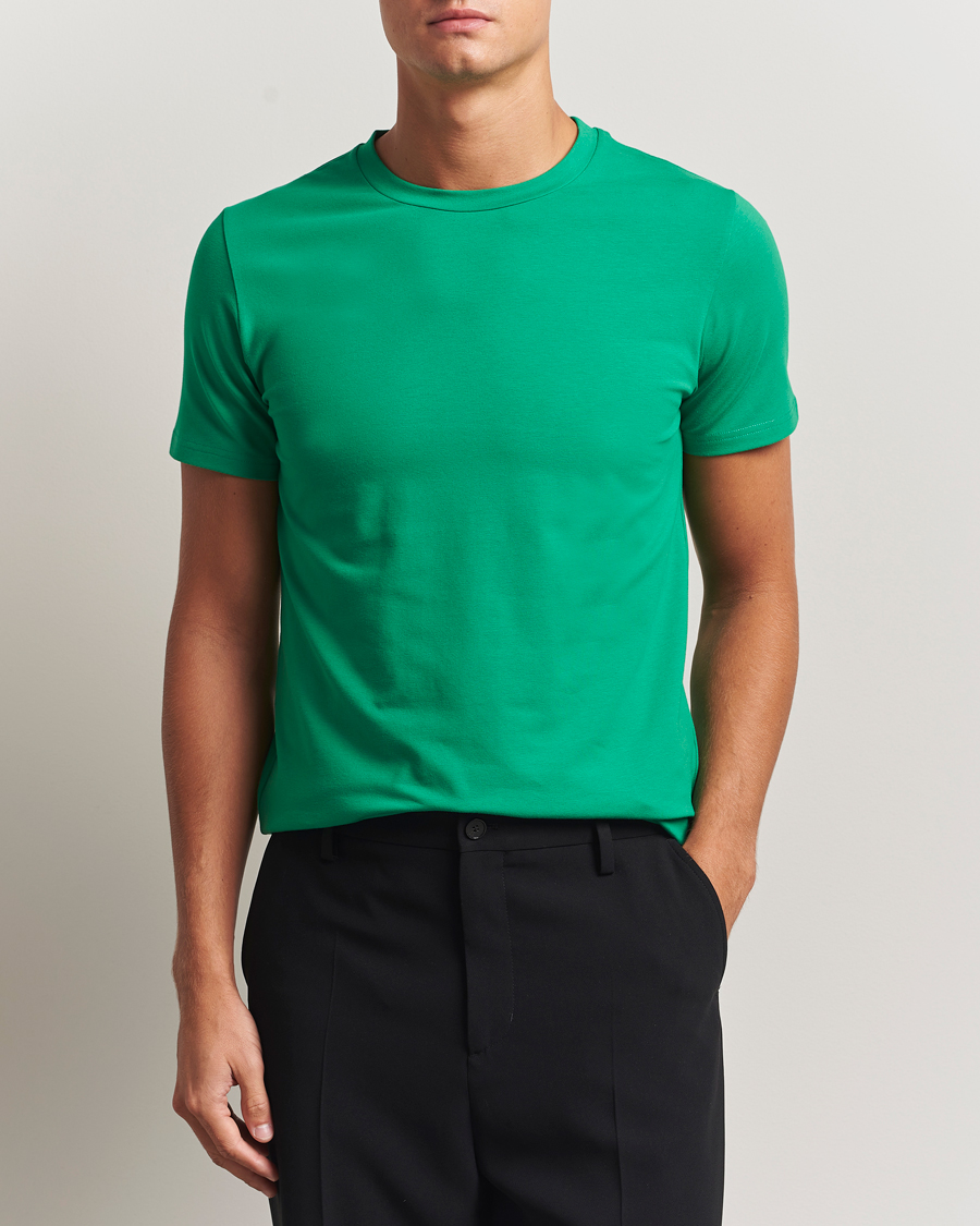 Hombres | Camisetas | Filippa K | Soft Lycra T-Shirt Apple Green