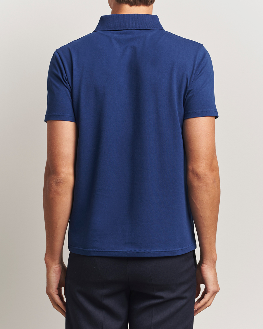 Hombres | Polos | Filippa K | Soft Lycra Polo T-Shirt Royal Navy