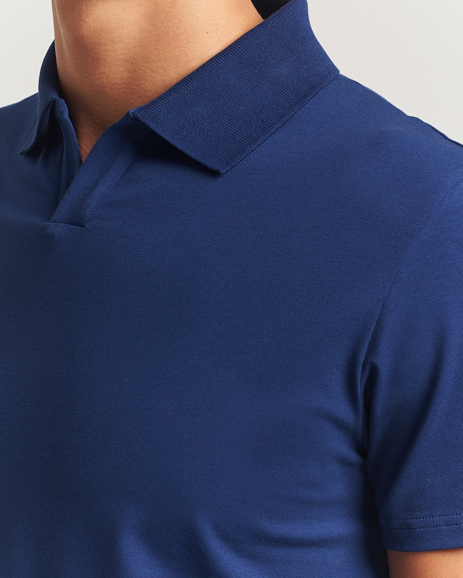 Hombres | Polos | Filippa K | Soft Lycra Polo T-Shirt Royal Navy