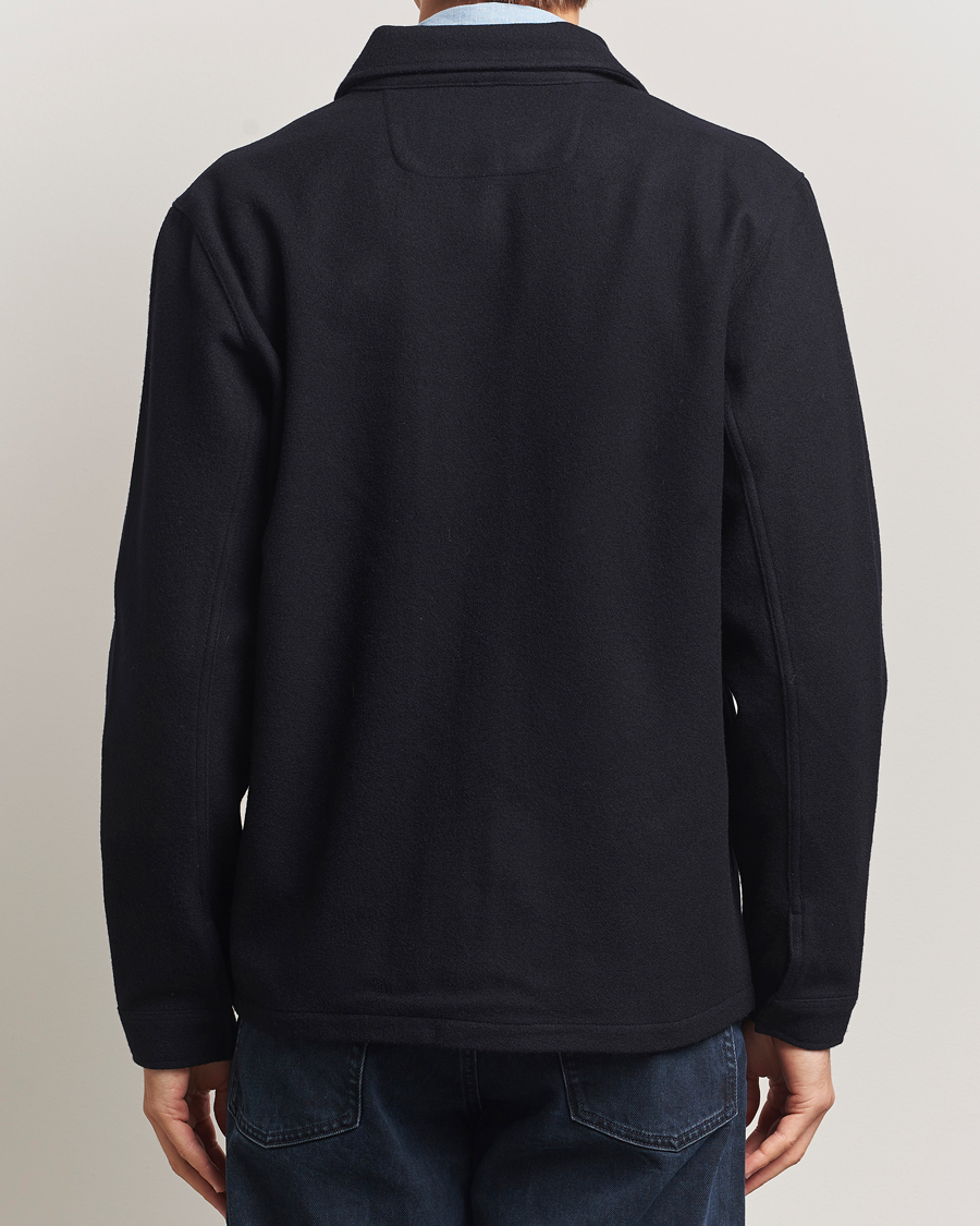 Hombres | Camisas | A Day's March | Fraser Wool Zip Overshirt Navy