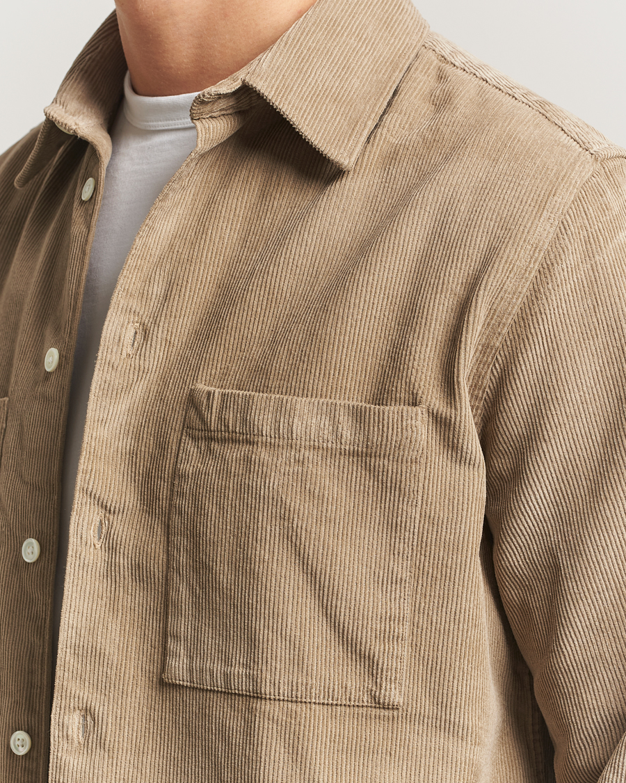 Hombres | Camisas | A Day's March | Rupert Cord Shirt Greige