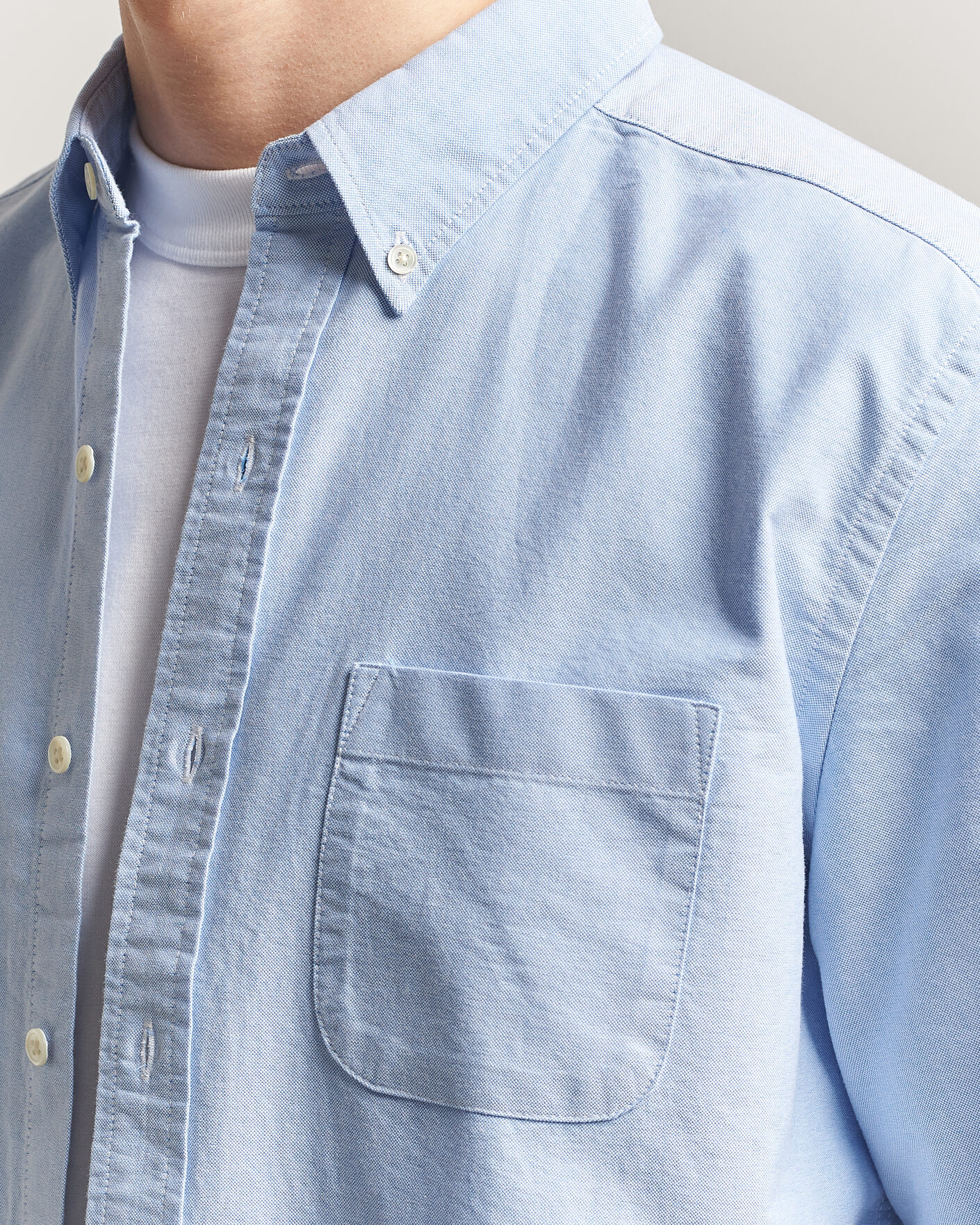 Hombres | Camisas | A Day's March | Classic Oxford Shirt Light Blue