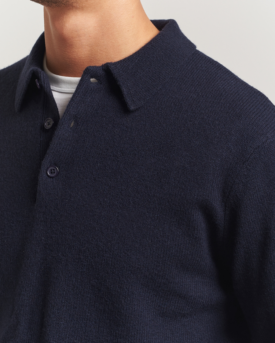 Hombres | Jerséis y prendas de punto | A Day's March | Avoch Lambswool Polo Navy