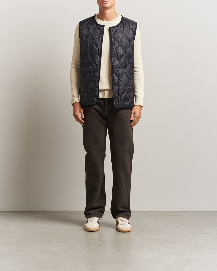 Hombres | Abrigos y chaquetas | TAION | Military Crew Neck Down Vest Black