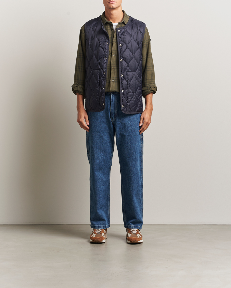 Hombres | Chalecos | TAION | Military Crew Neck Down Vest Navy