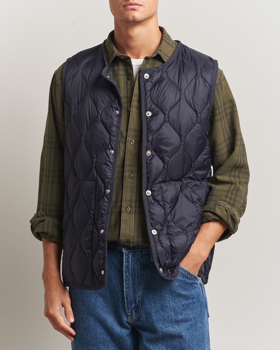 Hombres | Chalecos | TAION | Military Crew Neck Down Vest Navy