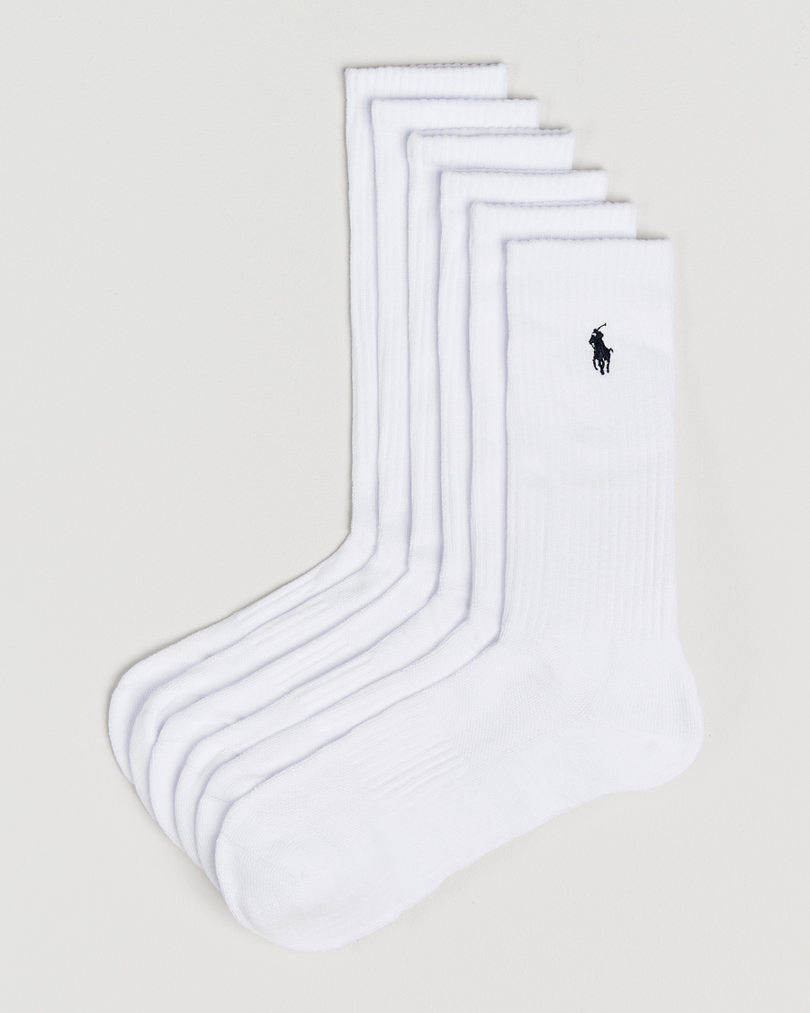 Hombres | Ropa interior y calcetines | Polo Ralph Lauren | 6-Pack Cotton Crew Socks White