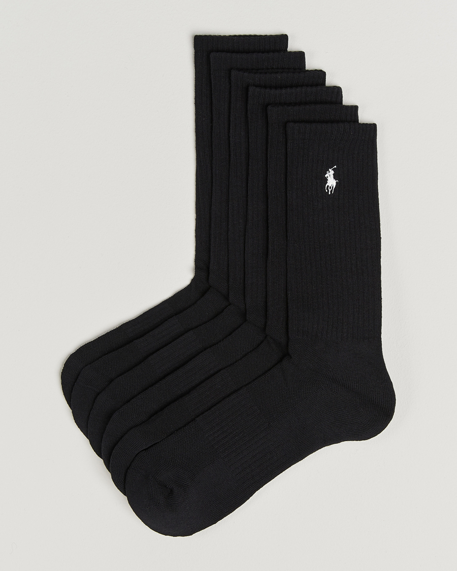 Hombres | Ropa interior y calcetines | Polo Ralph Lauren | 6-Pack Cotton Crew Socks Black