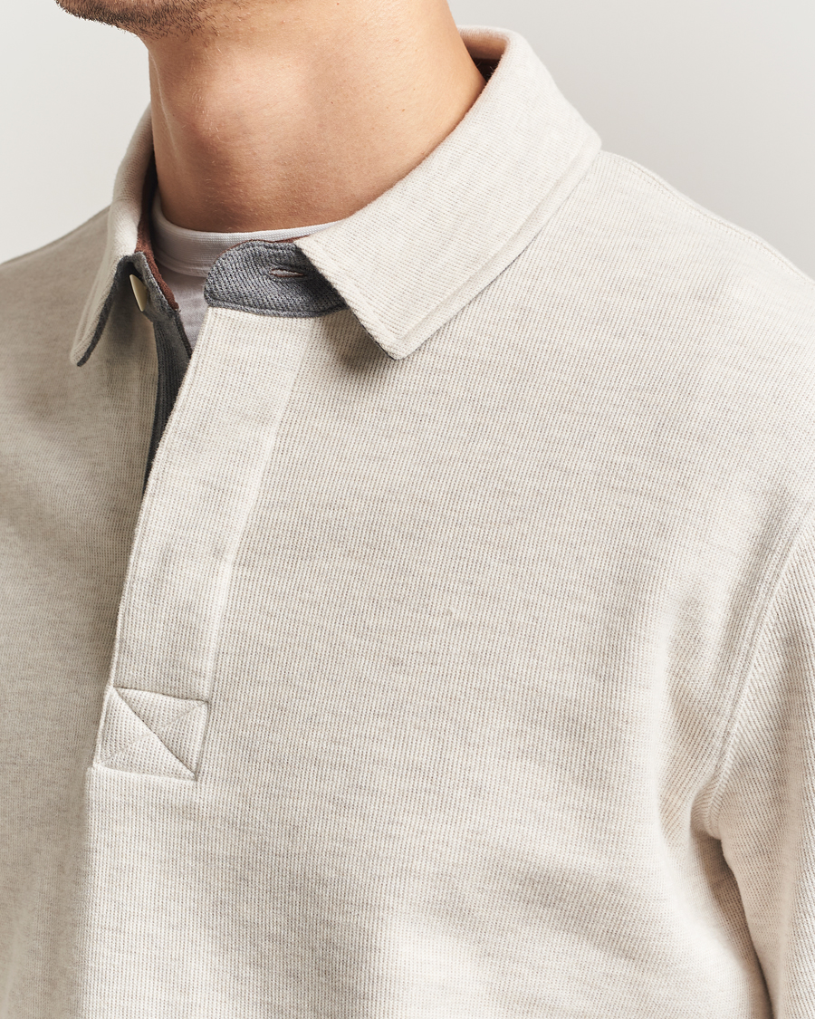 Hombres | Polos | GANT | Light Sacker Rib Long Sleeve Polo Seed Melange