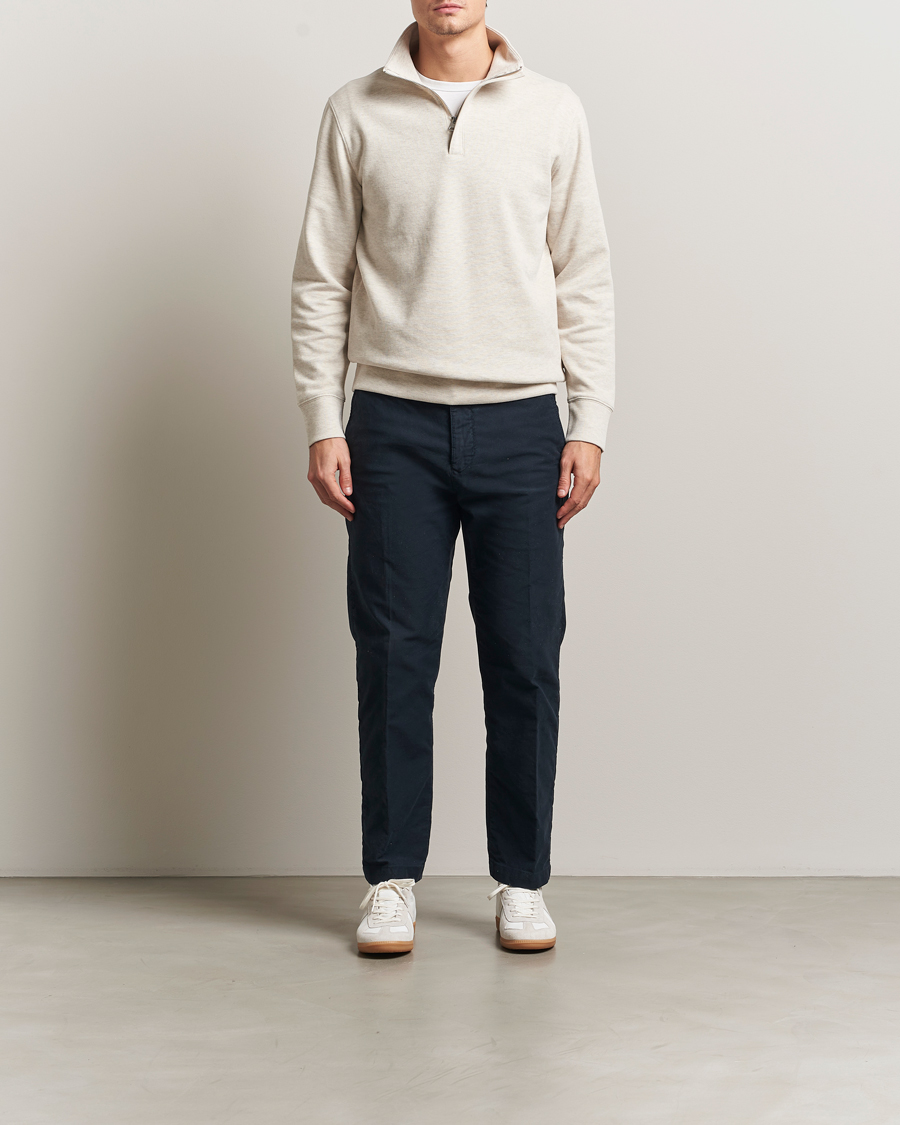 Hombres | Jerséis y prendas de punto | GANT | Light Sacker Rib Half Zip Seed Melange