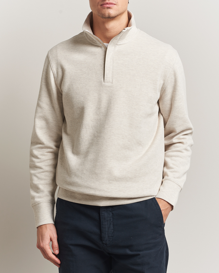 Hombres | Jerséis y prendas de punto | Gant | Light Sacker Rib Half Zip Seed Melange