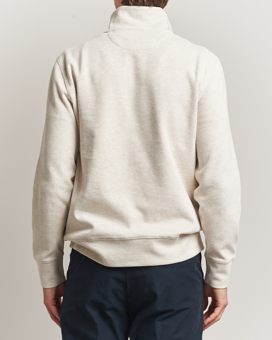 Hombres | Jerséis y prendas de punto | GANT | Light Sacker Rib Half Zip Seed Melange