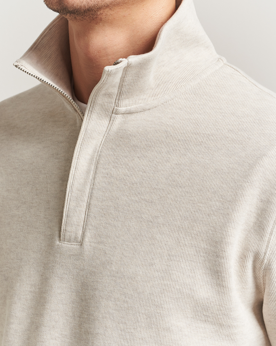 Hombres | Jerséis y prendas de punto | Gant | Light Sacker Rib Half Zip Seed Melange