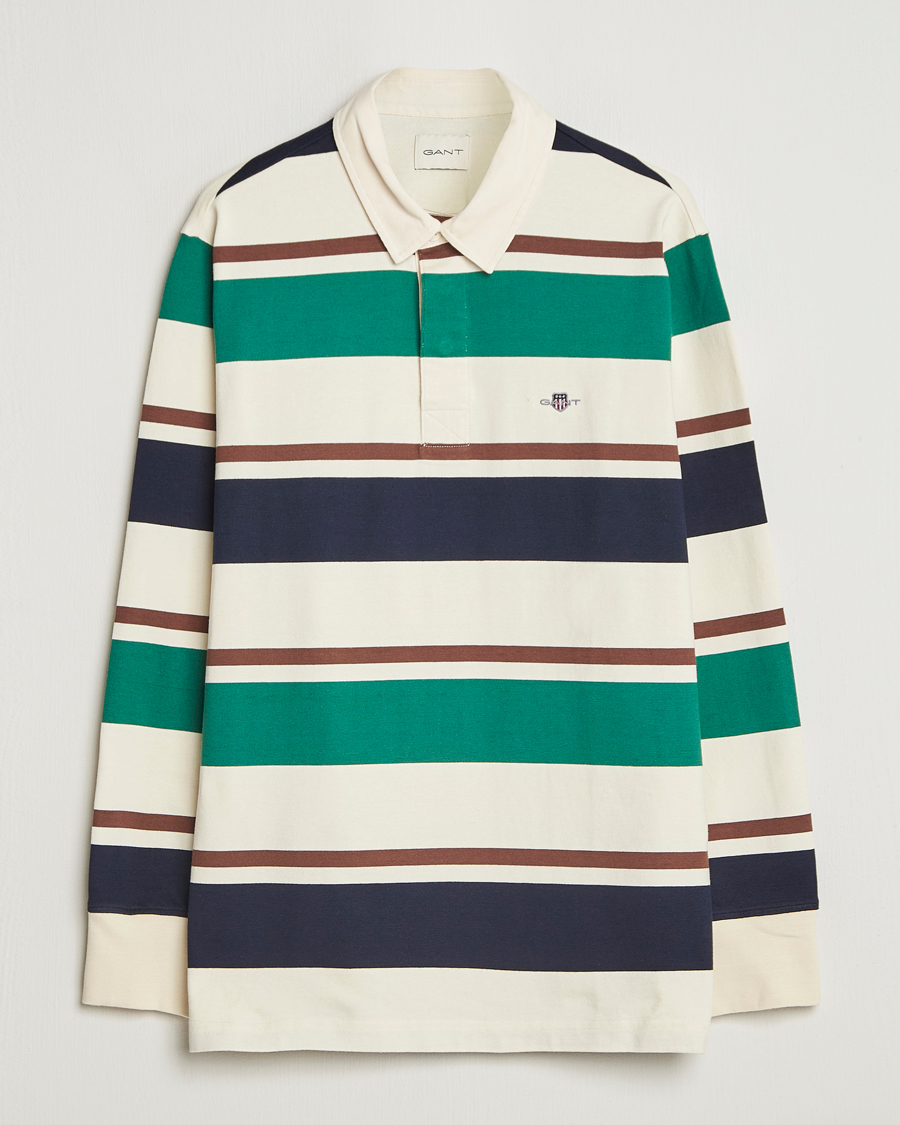 Hombres | Jerséis y prendas de punto | GANT | Striped Heavy Rugger Cream Multi