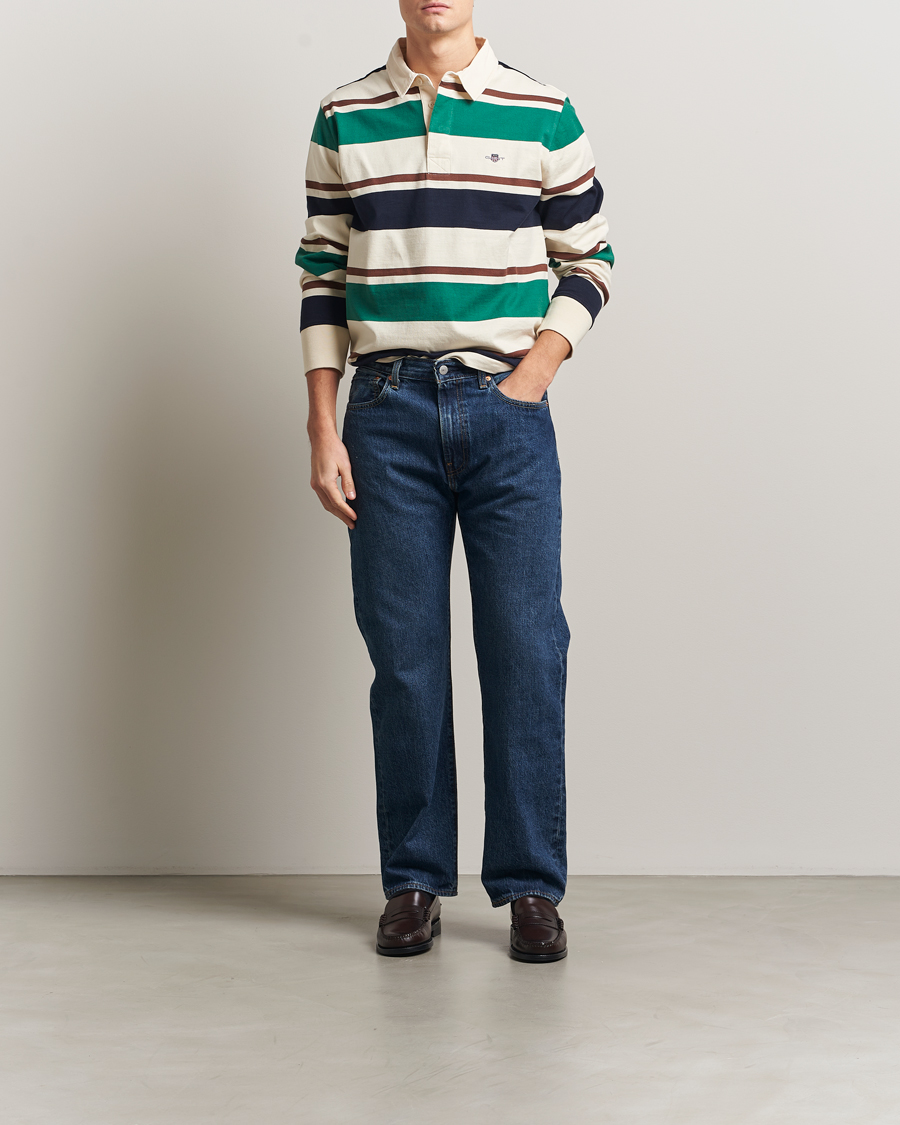 Hombres | Jerséis y prendas de punto | GANT | Striped Heavy Rugger Cream Multi