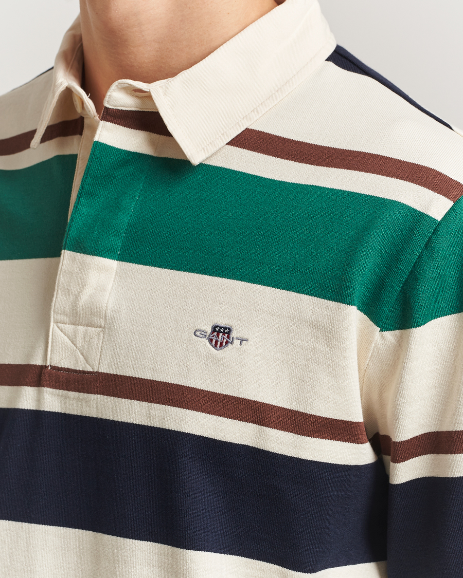 Hombres | Jerséis y prendas de punto | GANT | Striped Heavy Rugger Cream Multi