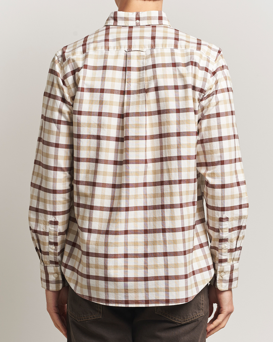 Hombres | Camisas | Gant | Regular Fit Oxford Checked Shirt Mahogany Brown