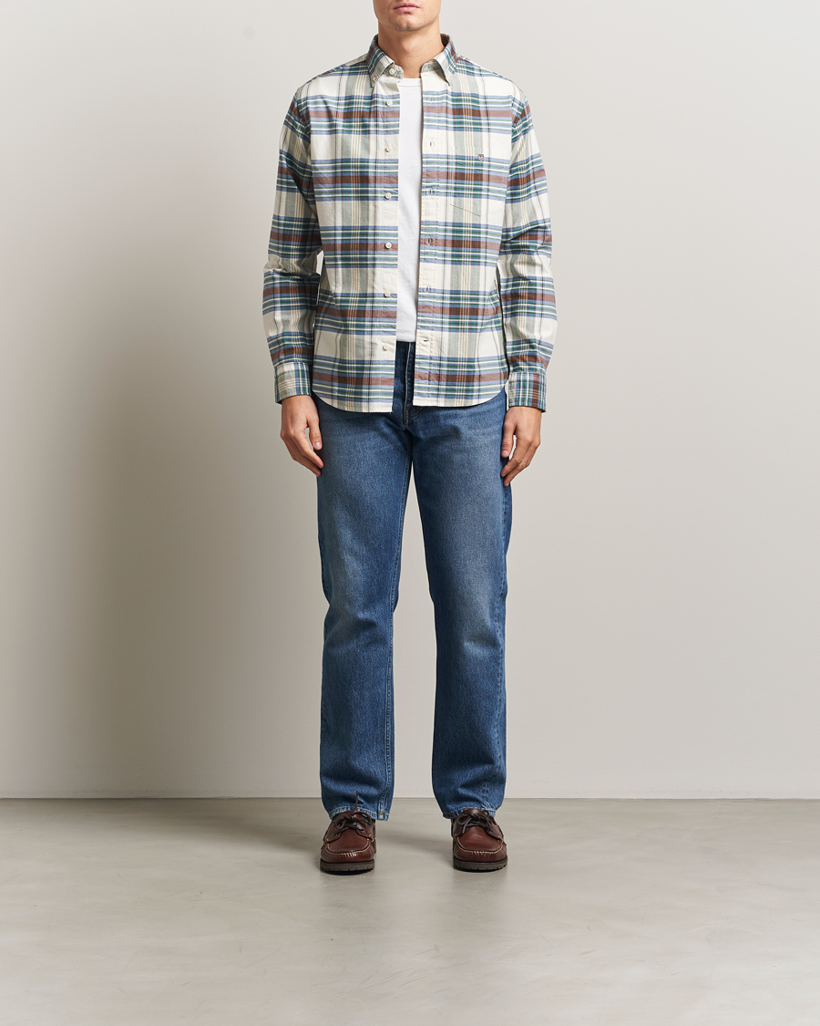 Hombres | Camisas | GANT | Regular Fit Oxford Checked Shirt Woody Green