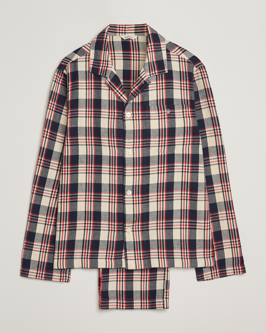 Hombres | Pijamas y batas | GANT | Flannel Checked Pyjama Set Ruby Red