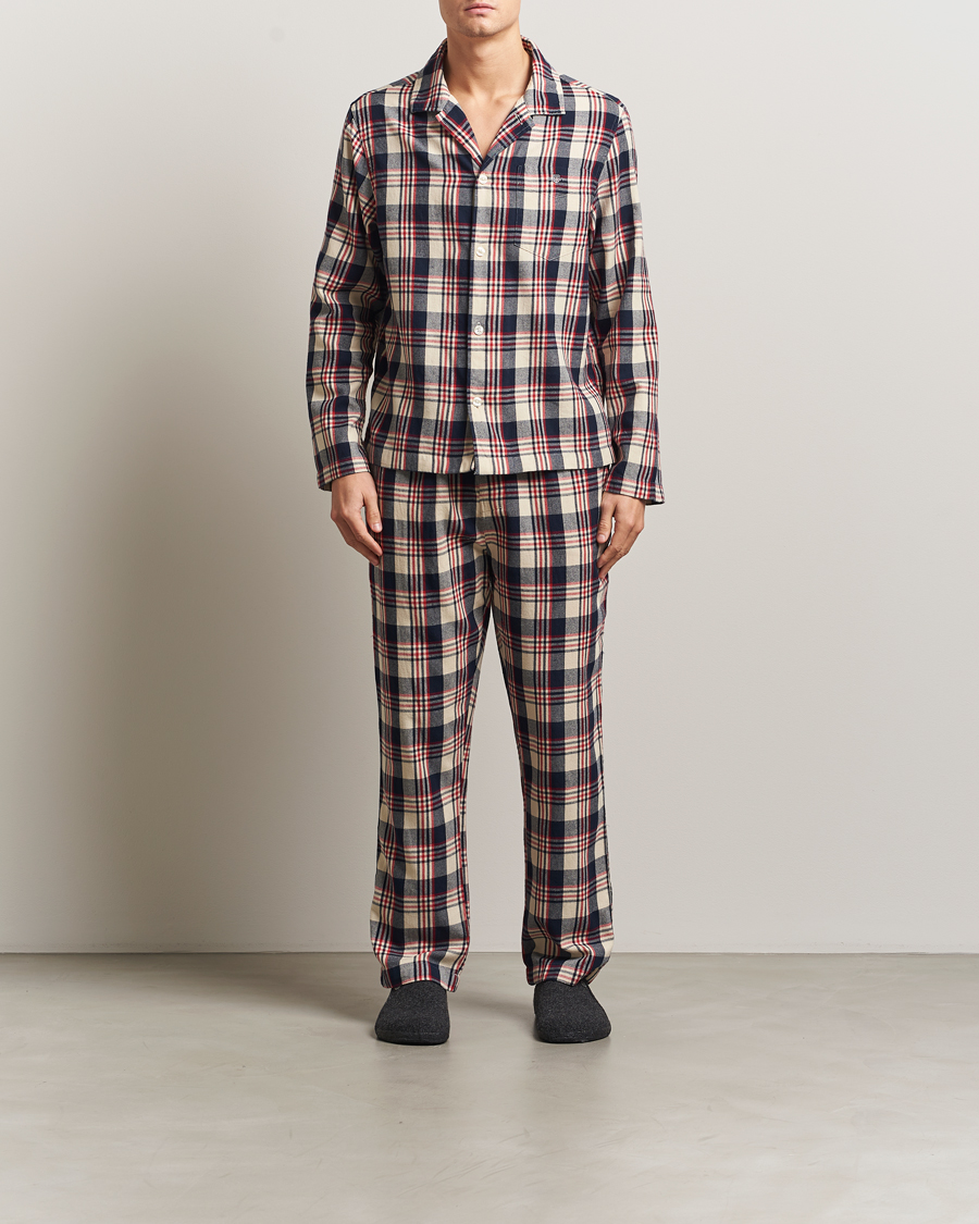 Hombres | Pijamas y batas | GANT | Flannel Checked Pyjama Set Ruby Red