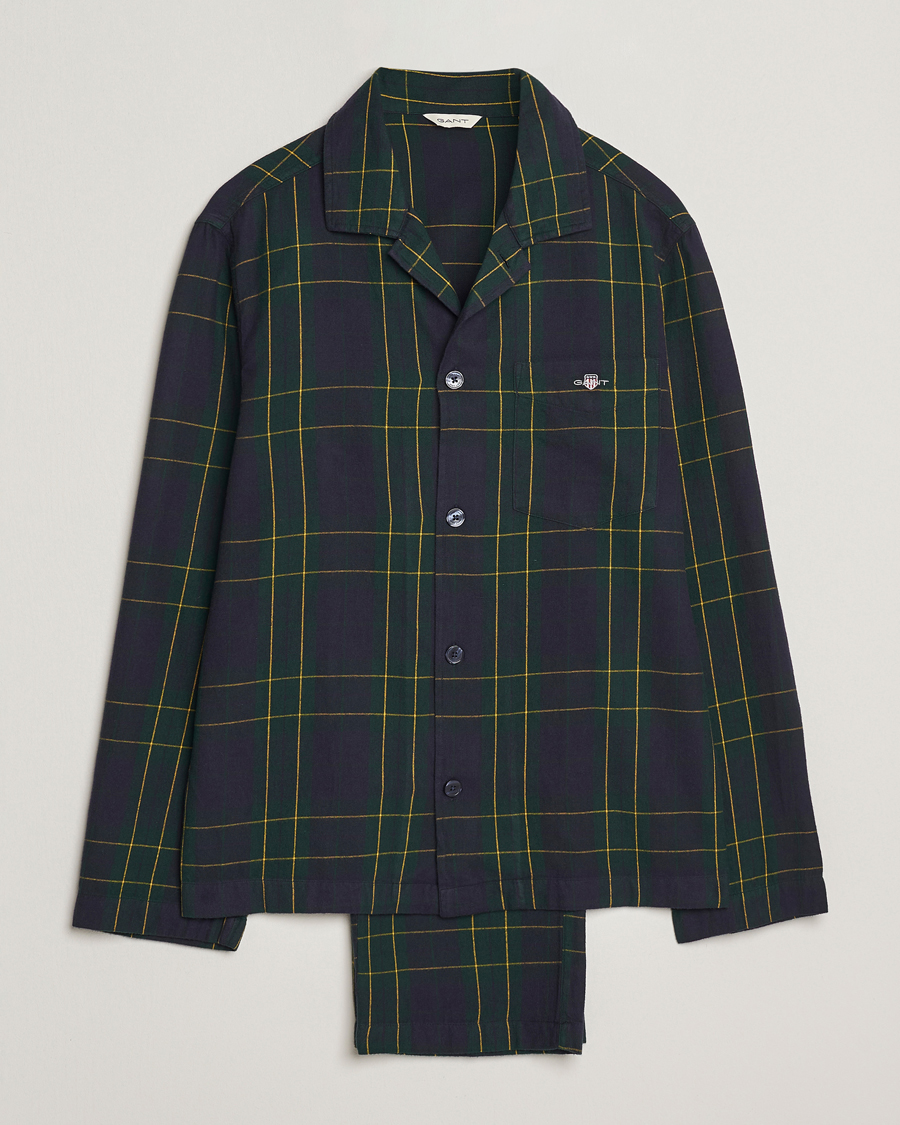 Hombres | Pijamas y batas | GANT | Flannel Checked Pyjama Set Forest Green
