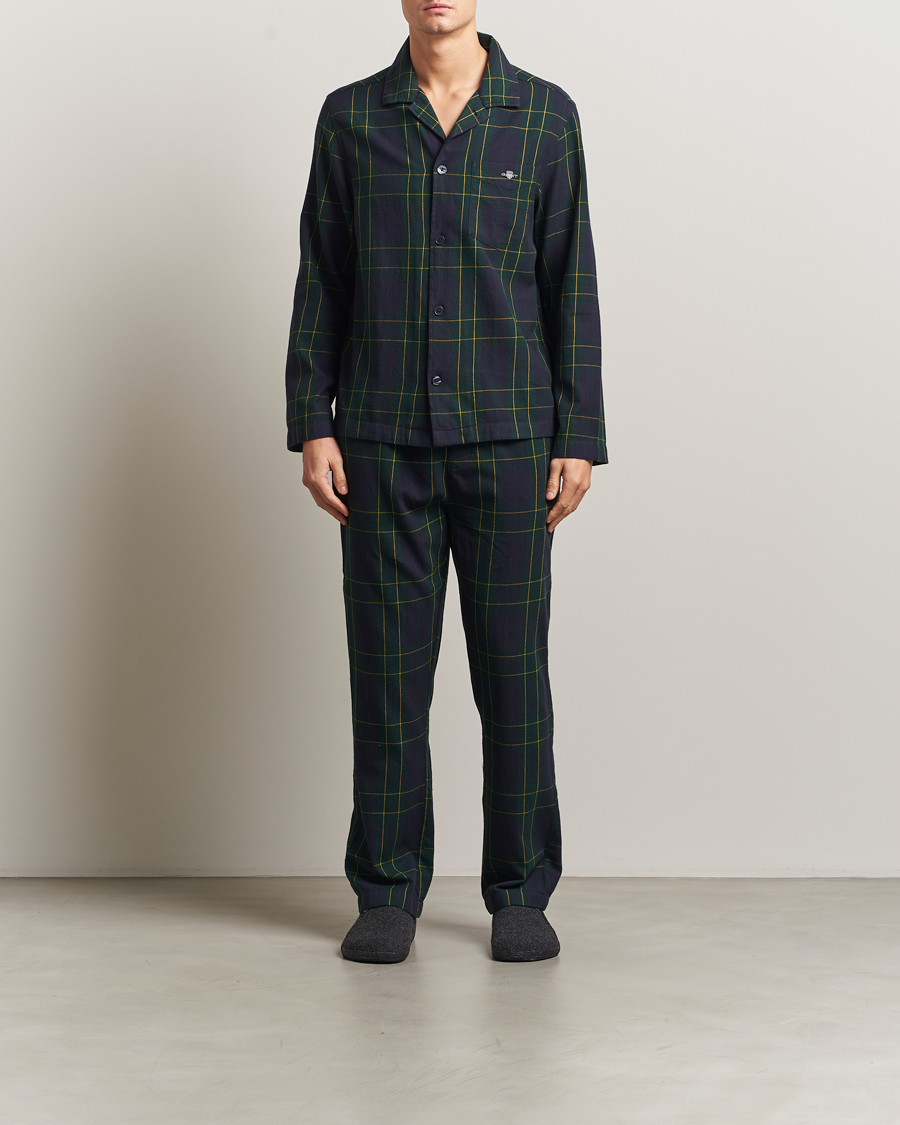Hombres | Pijamas y batas | GANT | Flannel Checked Pyjama Set Forest Green