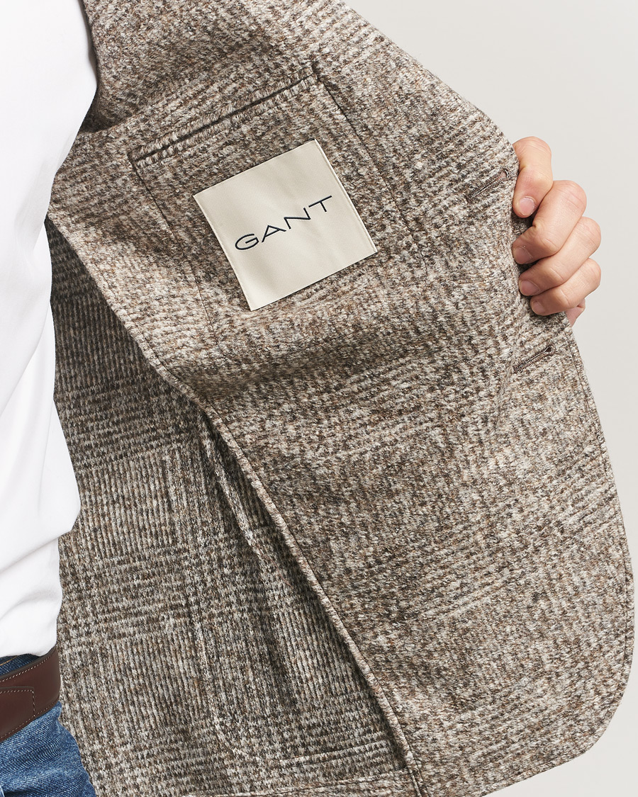 Hombres | Blazers | GANT | Wool Checked Blazer Seed Melange