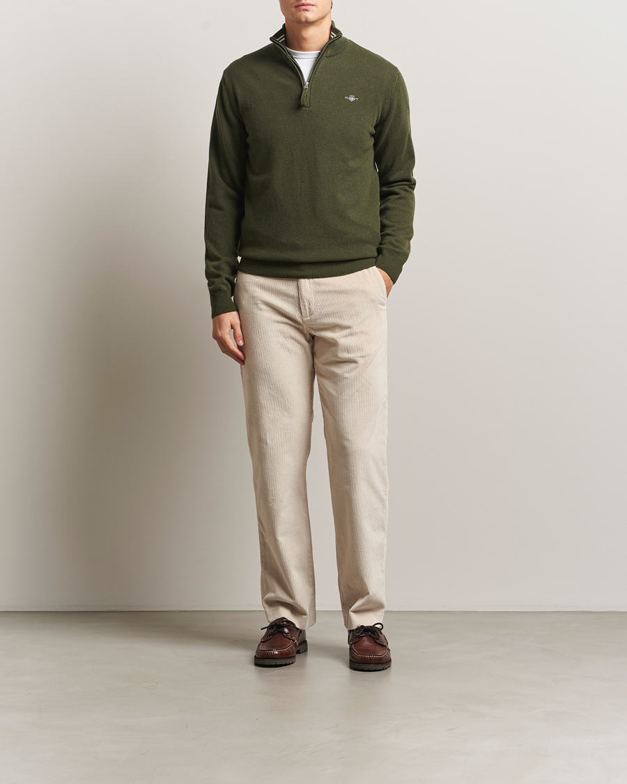 Hombres | Pantalones | GANT | Straight Fit Corduroy Trousers Putty