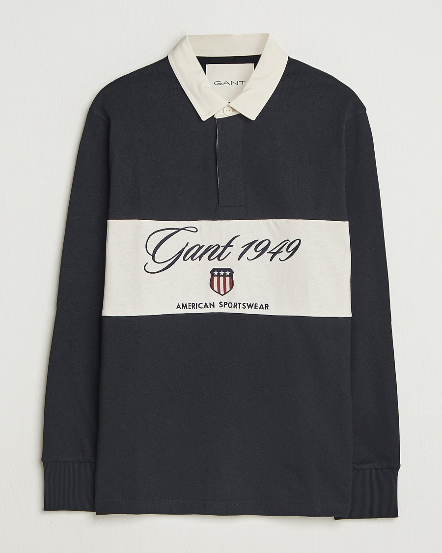 Hombres | Jerséis y prendas de punto | Gant | Blocked Logo Heavy Rugger Black
