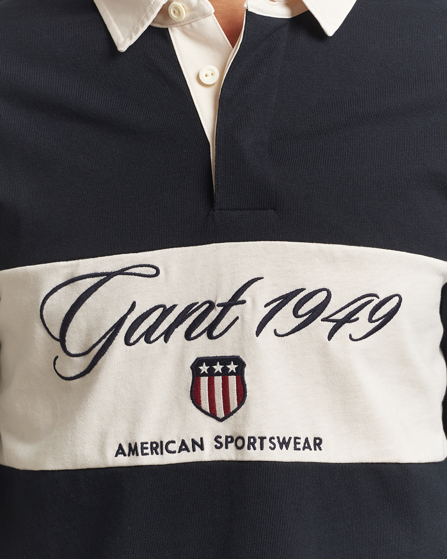 Hombres | Jerséis y prendas de punto | Gant | Blocked Logo Heavy Rugger Black