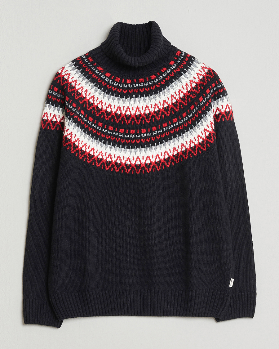 Hombres | Jerséis y prendas de punto | Gant | Fairisle Knitted Turtleneck Black