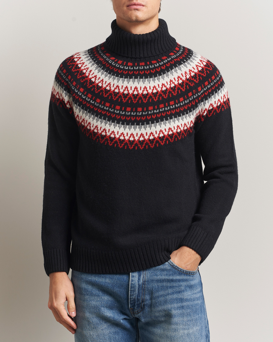Hombres | Jerséis y prendas de punto | Gant | Fairisle Knitted Turtleneck Black