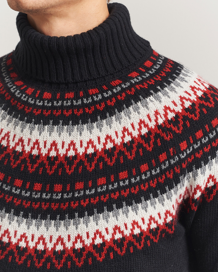 Hombres | Jerséis y prendas de punto | GANT | Fairisle Knitted Turtleneck Black