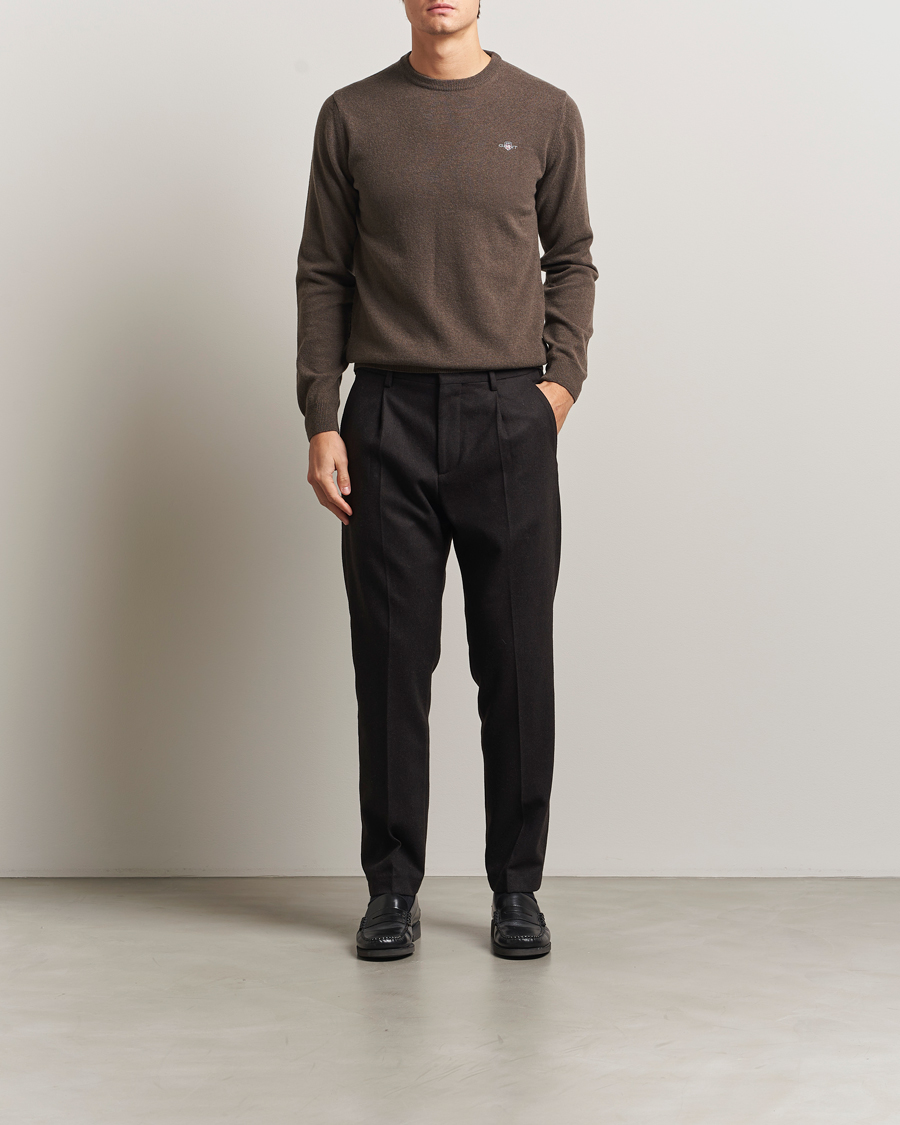 Hombres | Jerséis y prendas de punto | GANT | Superfine Lambswool Crew Neck Seawood Melange
