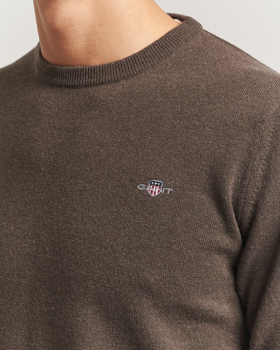 Hombres | Jerséis y prendas de punto | GANT | Superfine Lambswool Crew Neck Seawood Melange