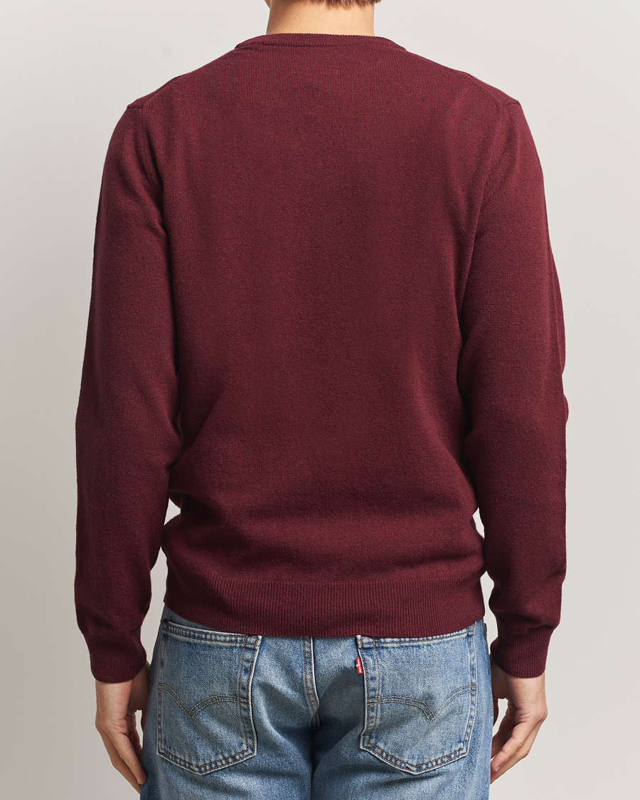 Hombres | Jerséis y prendas de punto | Gant | Superfine Lambswool Crew Neck Bordeaux Melange