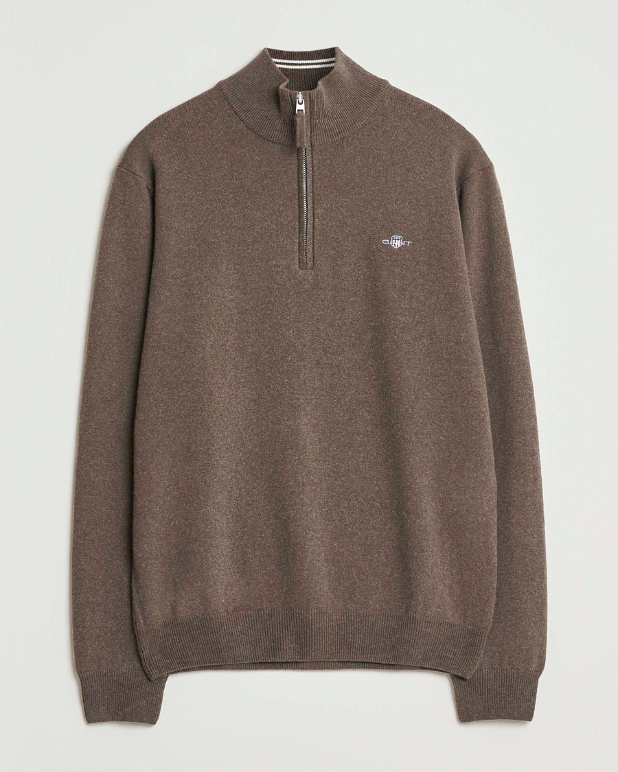 Hombres | Jerséis y prendas de punto | GANT | Superfine Lambswool Half Zip Seawood Melange