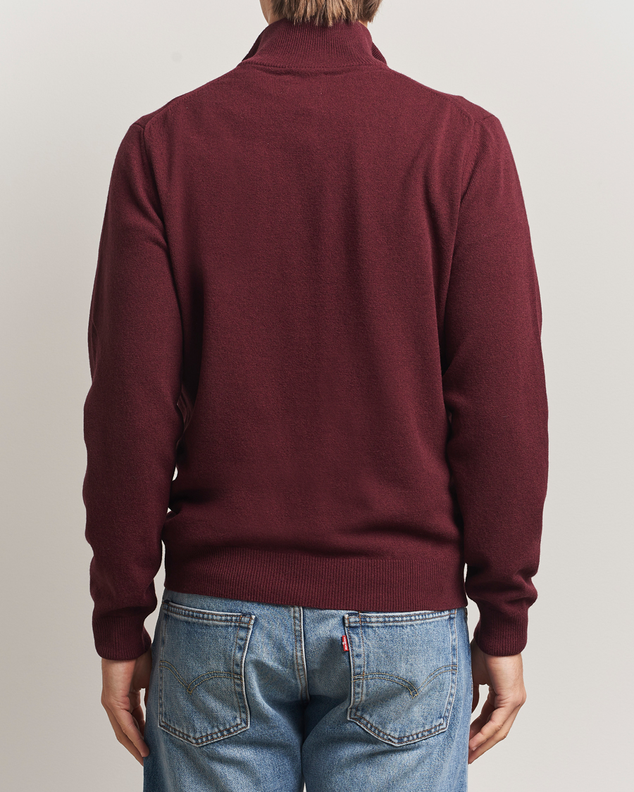 Hombres | Jerséis y prendas de punto | Gant | Superfine Lambswool Half Zip Bordeaux Melange