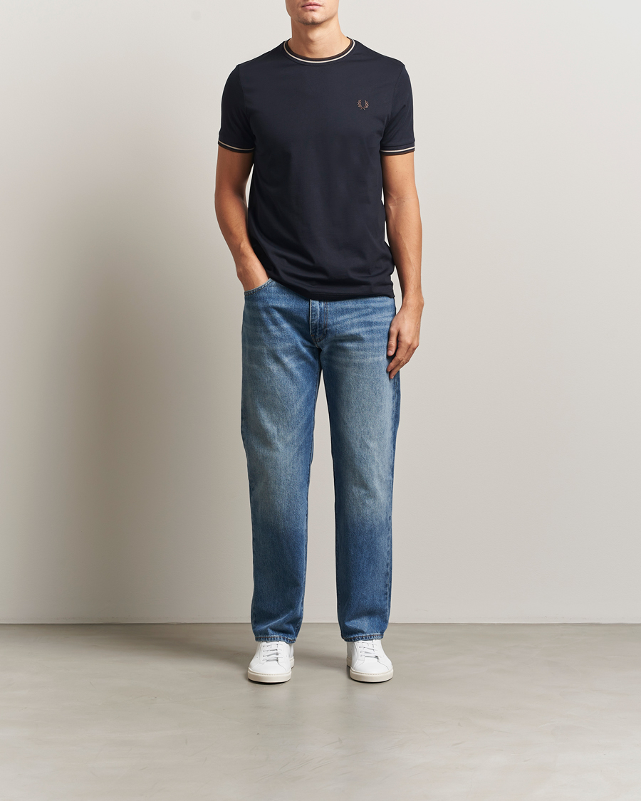 Hombres | Camisetas | Fred Perry | Twin Tipped T-Shirt Navy