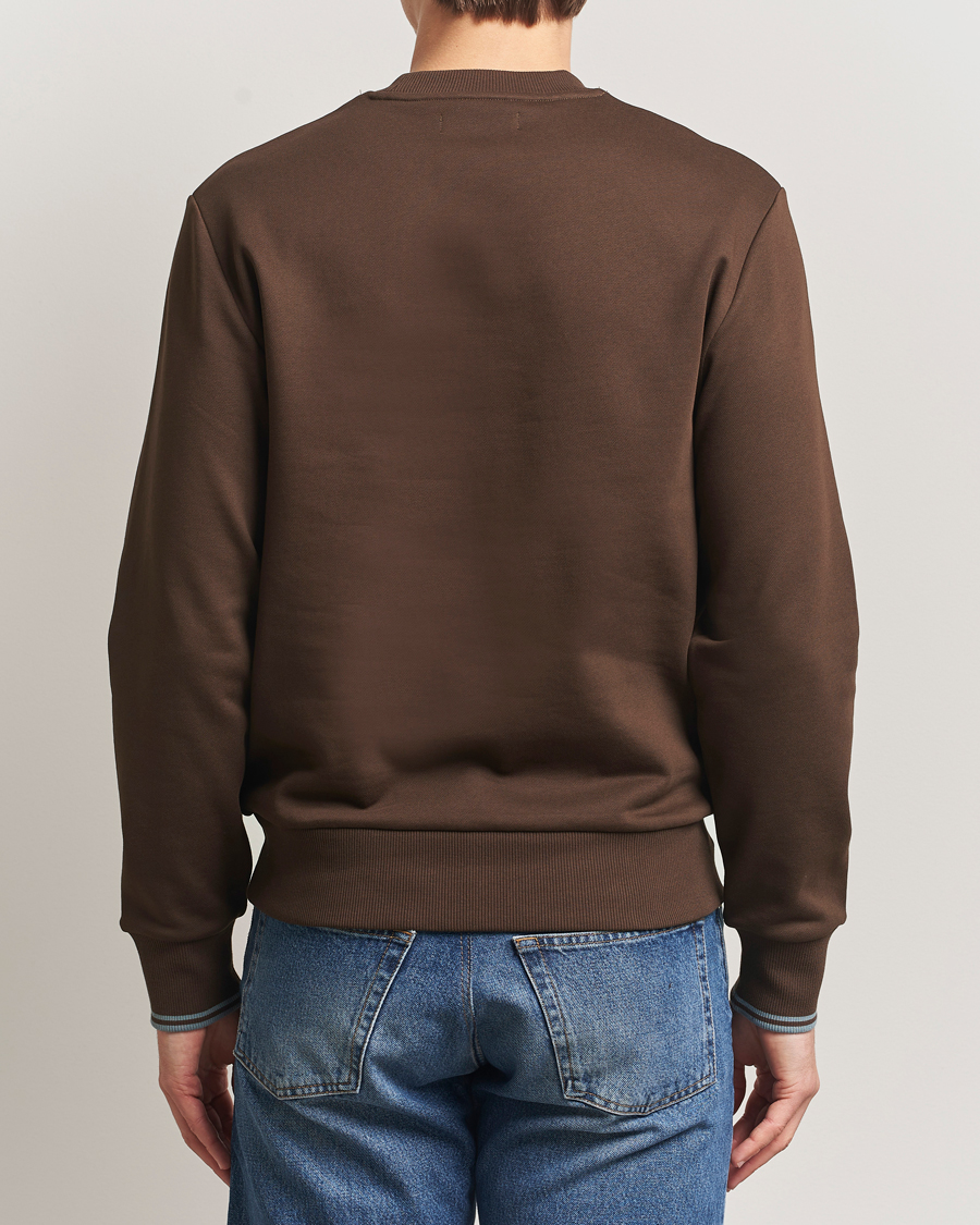 Hombres | Jerséis y prendas de punto | Fred Perry | Crew Neck Sweatshirt Burnt Tobacco