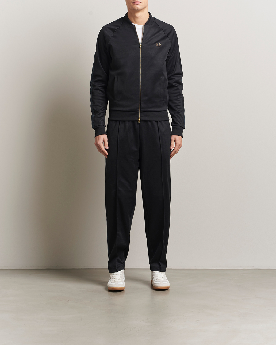 Hombres | Jerséis y prendas de punto | Fred Perry | Blackwatch Tartan Taped Track Jacket Black